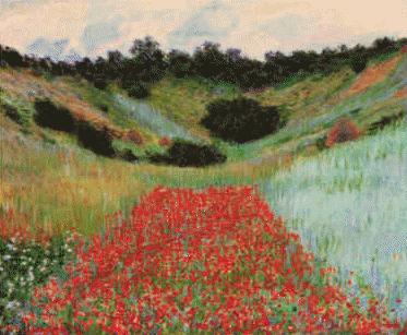 Claude Monet Poppy Field in a Hollow near Giverny Norge oil painting art
